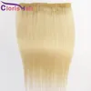 #613 One Piece Clip in Extensions Platinum Blond Human Hair Peruvian Virgin Straight Clip on Weave with 5 Clips Thick Blond Hairpiep For Women