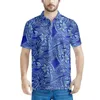 Heren Polos Mens Summer Fashion Polynesische tribale Hawaiiaanse paarse monster palmbladeren print aangepaste mannen kleding op eisers