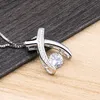 Pendant Necklaces 925 Silver Color Necklace And Ladies Fashion Cross Zircon Jewelry Accessories