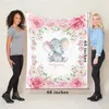 LVYZIHO Nome Personalizzato Chic Flower Elephant Baby Girl Boy Coperta30x4048x6060x80 Pollici Flanella Coperta in Pile 220627