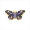 ピンブローチジュエリー昆虫動物合金moth漫画カラーフバタフライエナメルラペルピンユニセックスムーンスターアイバッジヨーロッパトレンディC