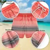 Menshorts Summer Men Red Gradient 3D Tryckt Surffing Stylish Elastic Drawstring Beach Pants Snabbt torra badstammar för menmens
