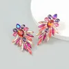 Boucles d'oreilles géométriques en strass en métal Boucles d'oreilles pendantes de déclaration étincelantes Bijoux exagérés de luxe pour femmes