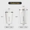 Custom Logo Vacuum Insulated Double Wall Tumbler To Go Reusable Coffe Mugs Reusable Stainless Steel Coffee Mug Cup with Lid