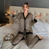 Pijamas para mulheres sexy lingeries sleepwear cetim seda pijamas plus size lingere loungewear casa roupas nightwear terno de duas peças 220321