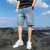 Jeans de jeans shorts de verão masculino tendência de verão CRUPPED PONTS LEISURE MODANTE ALVIMENTOS DE TRABALHO DE TRABALHO DE TRABALHO DE