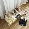 Dames de luxe Designer formelle fête chaussures de mariage marque sandales talons aiguilles 8.5 cm cristal été plate-forme extérieure sandales taille 34-41