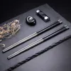 Hoogwaardige roestvrijstalen stalen chopstick logo laser grave chopstick