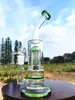 11" Green Glass Water Pipe Bong Hookah Pipes Bongs Tobacco Smoking Bubbler Smoke Pipes Bongs Bottles Dab Rig 18mm Bowl US Warehouse