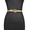 Bältes kvinnors guld och silver full metall matt stift spänne elastisk kedje bälte 2022 mode bg-1159 belt bältesbälte