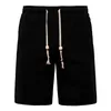 Summer New Mens Casual Cotton Shorts Cordon Taille Confortable et Respirant Noir Blanc Bermuda Beach Shorts 4XL 5XL 210412