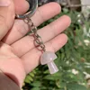 Natural Crystal Stone Key Rings Mushroom Keychains Healing Crystals Car Bag Decor Keyholder for Women Men