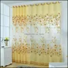 Fashion Floral Tle Dörrfönster Gardin Drape Sheer Home Dekorativ Gardiner Inredning för vardagsrum Drop Leverans 2021 Drapes Deco El Suppli