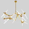 Lâmpadas pendentes minimalista Retro Red Tree Creative Tree Branch Chandelier Decoração de sala LED Lâmpada Lâmpada de suspensão