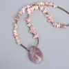 Hanger kettingen mooie natuurlijke jaspe-r korte ketting mode vrouwen roze stenen zaadboeken ketting nekclace bijouxpendant