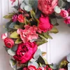 Ghirlande di fiori decorativi Ghirlanda di peonie autunnali Natale Porta rossa Appesa a parete Ghirlanda Ornamenti Cumplea Os Decorazioni FattoriaDecorativ