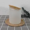 6oz Empty Sublimation Clear Frosted Glass Candle Jars with Bamboo Lids for Making Candles by express Z118100110