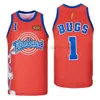 Camisas de basquete Movie Space Jam Bugs Bunny Tunesquad Camisa Azul Preto Vermelho Masculino Tamanho S-XXL