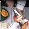 Acier inoxydable fruits légumes outils couteau à découper forme triangulaire couteau trancheuse antidérapant gravure lames accessoires de cuisine