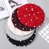 Autumn Winter Women Woolen Blends Berets Luxury Pearl Rivet Vintage Cashmere Lady Girl Warm Beret Hats Female Flat Painter Cap