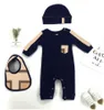 Baby rompers designer sommar nyfödda flickor pojkar barn kläder långärmad jumpsuits spädbarn småbarn kläd6770905