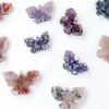 Natural Amethyst Cluster Butterfly Dragonfly Art Sculpture Color Cluster Ore Exempel Dekorativ djur Creative Ornament