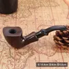 Nuova pipa a bacchetta di palma in legno massello di ebano tubo filtro dritto in legno vecchio stile piccolo Mini anziani