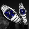 Principais relógios Kingnuos quartzo para amantes Tungsten aço de aço café ouro moda casal Homens e mulheres 1 PAIWRISTWATCHES