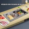 Multifunction Grill Baking Pan barbecue Electric Bakings Frying Machine Household One-Piece Pot Dual Control Switch Non-Stick Coating Hot