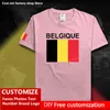 Belgien Belgique Cotton T -shirt Anpassad Jersey Fans Diy Name Number varumärke High Street Fashion Hip Hop Loose Casual T Shirt 220616