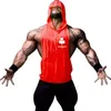 Sweatshirt Gymkläder Mens Bodybuilding Hooded Tank Top Cotton Sleeveless Vest Fitness Workout Sportwear Tops Man 220629