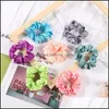 Ins 60Pcs/Lot Newest Women Silk Solid Scrunchies Elastic Satin Hairbands Girls Hair Tie Rope Accessories Wholesale Drop Delivery 2021 Baby