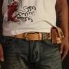 Cinture da donna in vera pelle cinturino di lusso maschile per uomo Classice vintage fibbia ad ardiglione cintura conciata al vegetale 130 cmCinture Fred22