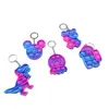 Fidget Keychain Simple Push Bubble Sensory Toy Key Ring Educatieve kinderen Decompressie Toys Gifts