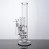 18mm klara vattenpipa stora bongs rökningstillbehör Stereo Matrix Perc Percolators Dab Oil Rigs Glass Water Bong With Bowl Ash Catcher WP296