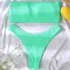 Para Praia Sexy Bandeau Biquíni Feminino Brasileiro Conjunto Fato de Banho Feminino Micro Verde Maiô Para Biquini 220413