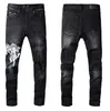 Модные мужские джинсы крутой стиль роскошный дизайнер джинсовый брюк расстроенный рваный байкер черный синий джинсовый мотоцикл Slim Fit Size 28-40