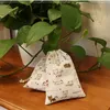 Cat Linen Drawstring Bags 8x10cm 9x12cm 10x15cm 15x20cm pack of 50 Birthday Wedding Party Candy Sack Jewelry Gift Packaging Pouch