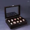 مربعات مشاهدة الحالات 6/10 شبكات Horloge Opbergdoos High-end Prachtige Massief Houten Sieraden Doos antieke Storage Box Collection Hele22