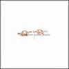 Modny mały węzeł kolczyk sztyft śliczny styl materiał ochrony środowiska złoty Sier Rose trzy kolory opcjonalnie dla kobiet Drop Delivery 202