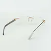 montures de lunettes de soleil sans fin buffs diamants 3524012 avec jambes en cornes de buffle hybrides naturelles et lentille de 56 mm