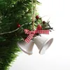 1 pk rood/goud/witte kerstbell ornamenten met Twine Xmas Tree Decoration Merry Christmas Home Hanging Hangers Kerstcadeau