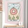 Retro tarot çay pembe donut goblen mandala güneş ay duvar asılı battaniye polyester halı Hint goblen büyücülük yurt dekor j220804