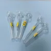 25mm Head Smile Face Glass Oil Burner Smoking Pipe