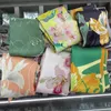 스카프 100% 뽕나무 실크 능 직물 스카프 핸드백 지갑-작은 패션 리본 Neckerchief-여성 헤어 꽃 인쇄