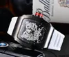 Верхний бренд резиновый силиконовый Quartz Fashion Mens Time Time Watch 43 мм Auto Date Diamons Dial Fashion All the Crime Sport