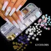 NXY Nail Gel 12 Grilles Irrégulières Flocons De Paillettes En Aluminium De Noël Feuille D'érable Papillon 3d Paillettes Paillette Poudre Art Décoration 0328