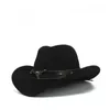 Berets Women Men Wool Hollow Western Cowboy Hat z Tauren Belt Gentleman Lady Jazz Outback Toca Sombrero Cap Rozmiar 56-58cmberets Delm22