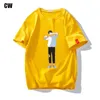 Summer Cartoon Character Print T-shirt mode Högkvalitativ bomull Kort ärmkläder Hip Hop Overized Streetwear 220713