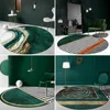 Ковры современный коврик северный домашний район Простая абстрактная зеленая золотая круглая гостиная спальня для ванной комнаты без скольжения по полу